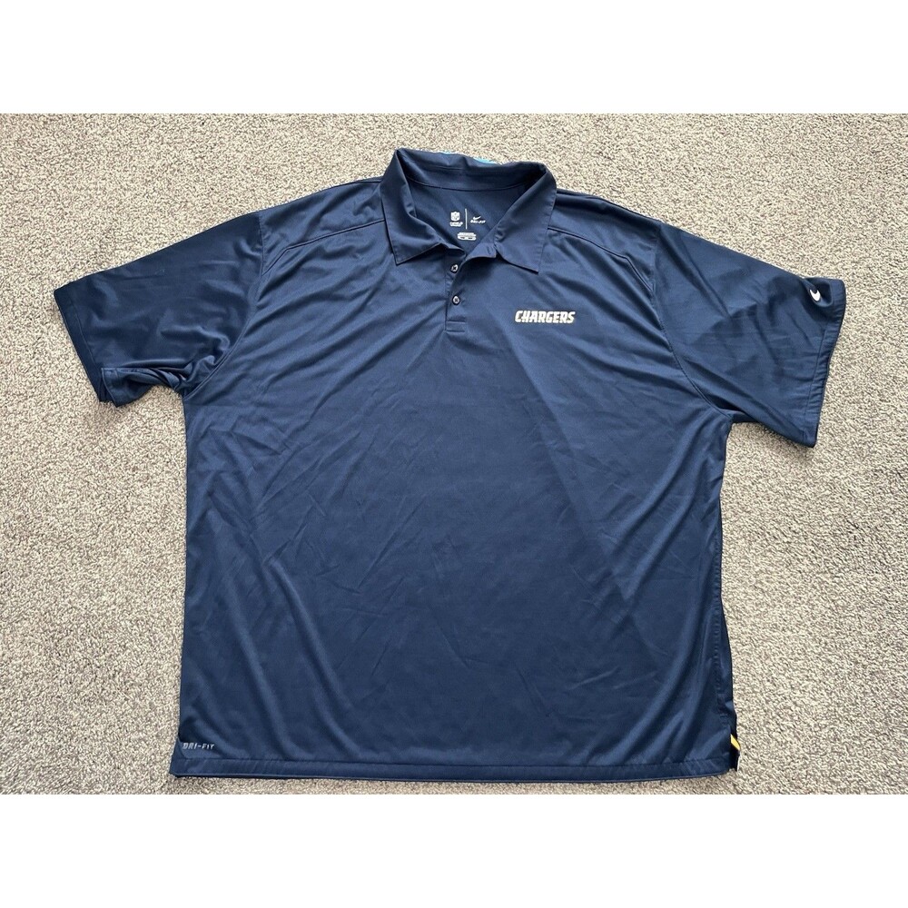 Nike Los Angeles Chargers NFL On Field Dri-FIT Polo Men’s Size 4XL Navy